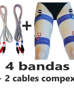 juego de bandas elasticas para piernas con cables para compex
