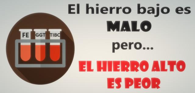 Tener hierro alto es peligroso. Más que tener hierro bajo o colesterol