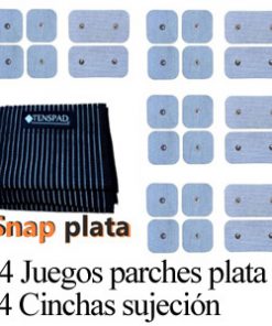 Pack 4 cinchas elásticas + 4 juegos de parches de plata