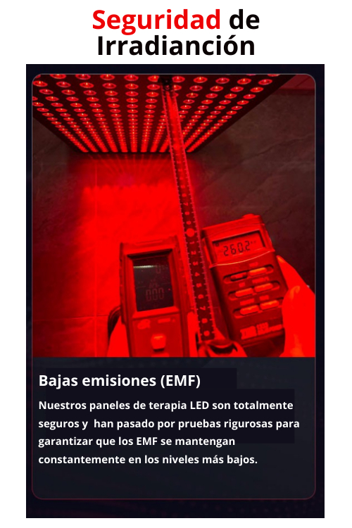 Irradiación lámpara luz roja 