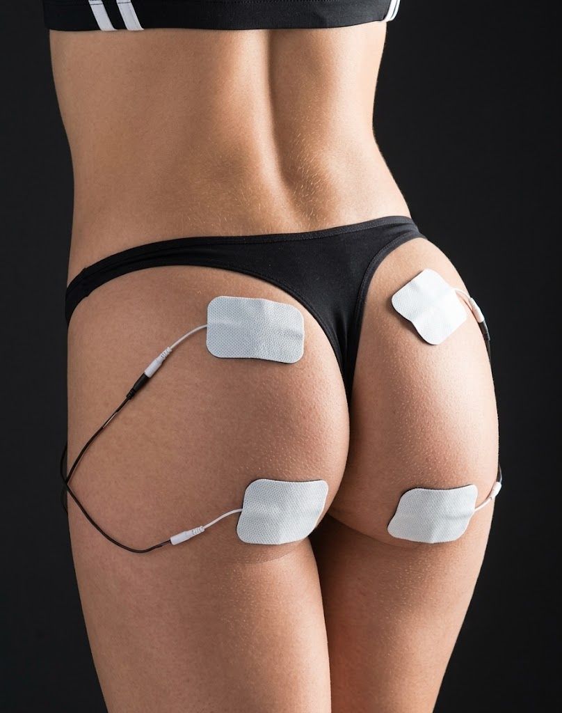 colocación electrodos gluteos
